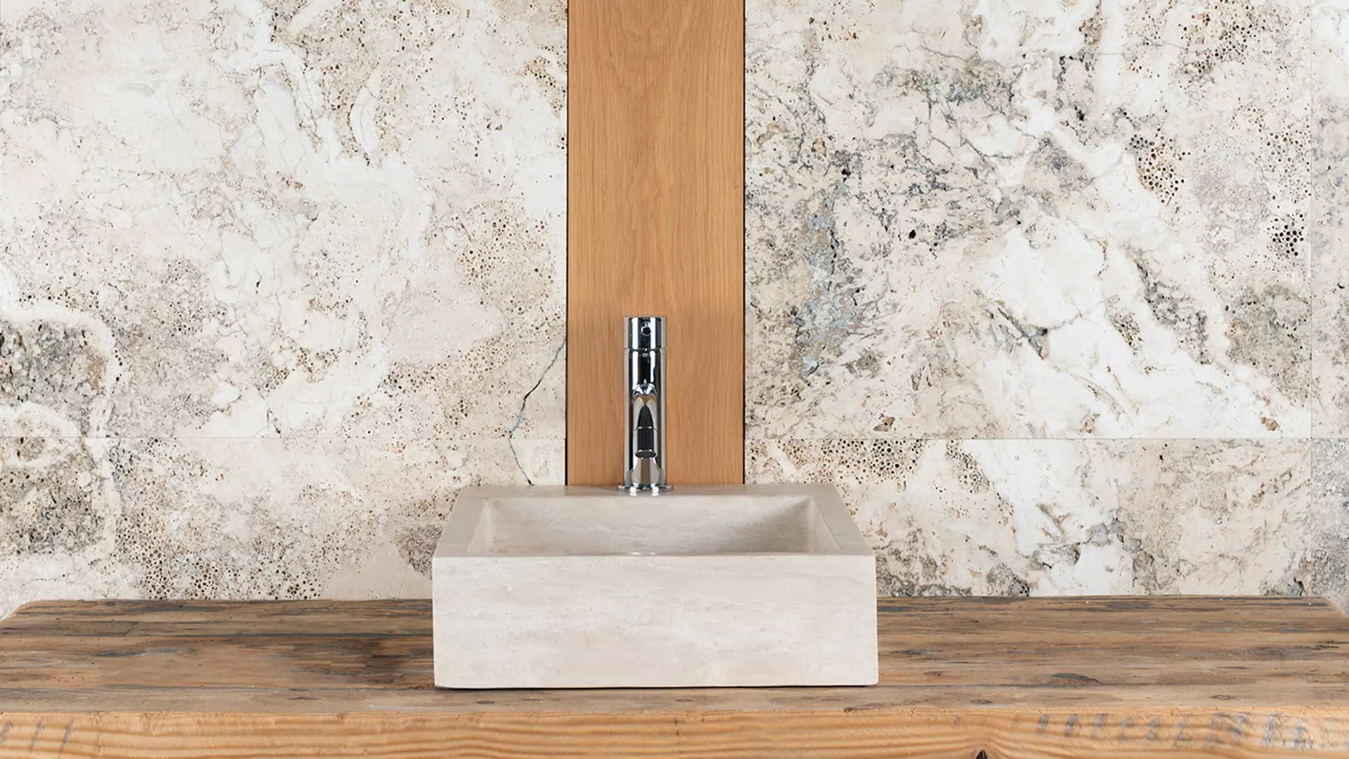 SIDE CH travertine washbasin