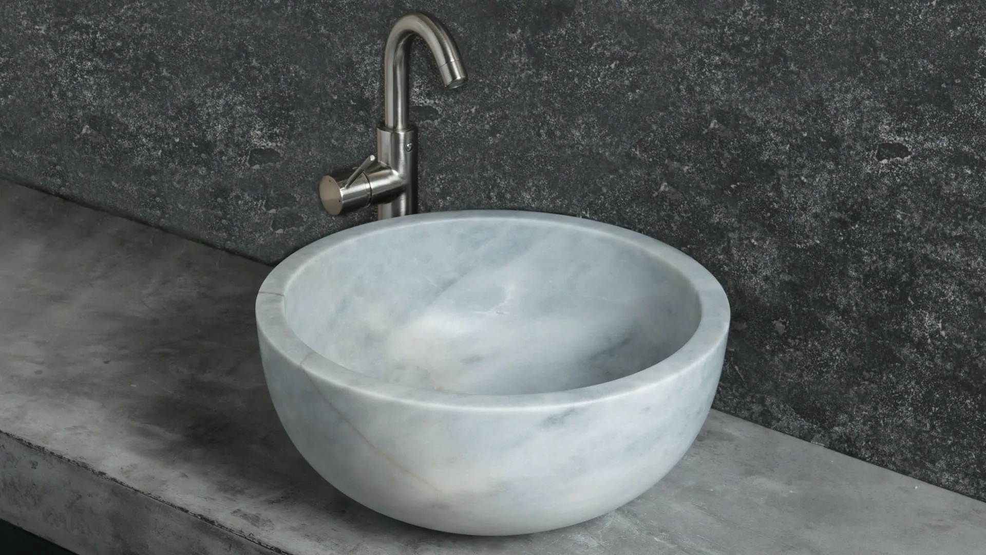Round marble washbasin “Fiano Grey”