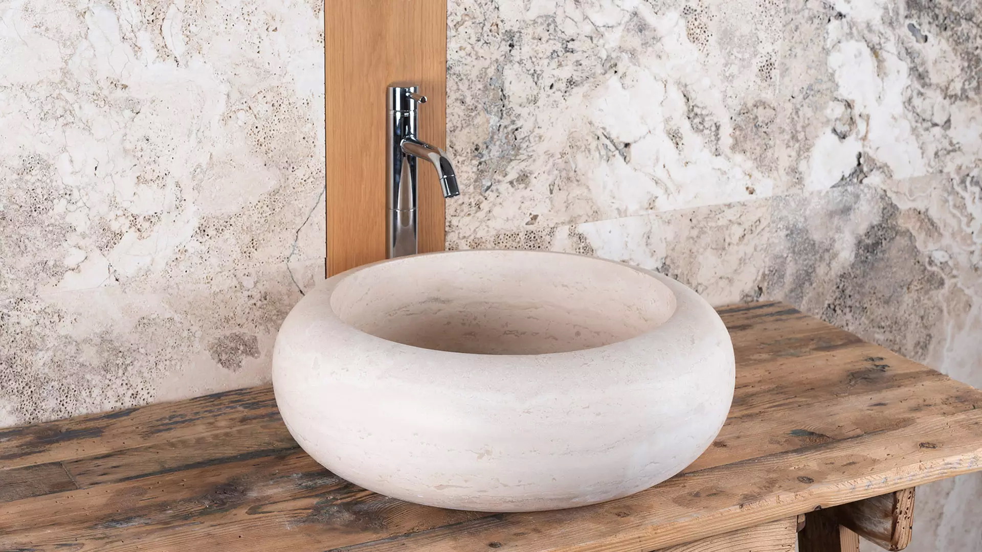 Countertop travertine washbasin “Forma”