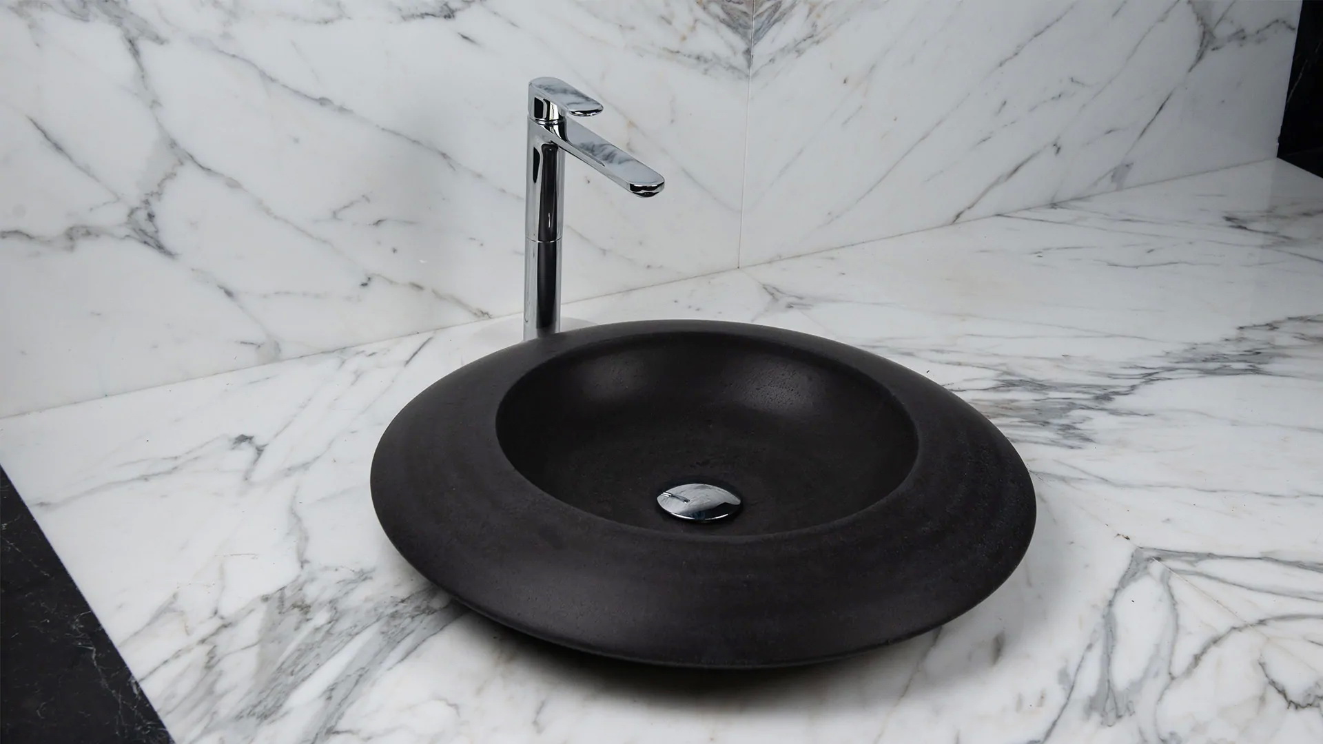 Basalt Sink, Round basalt washbasin “Enterprise BS”