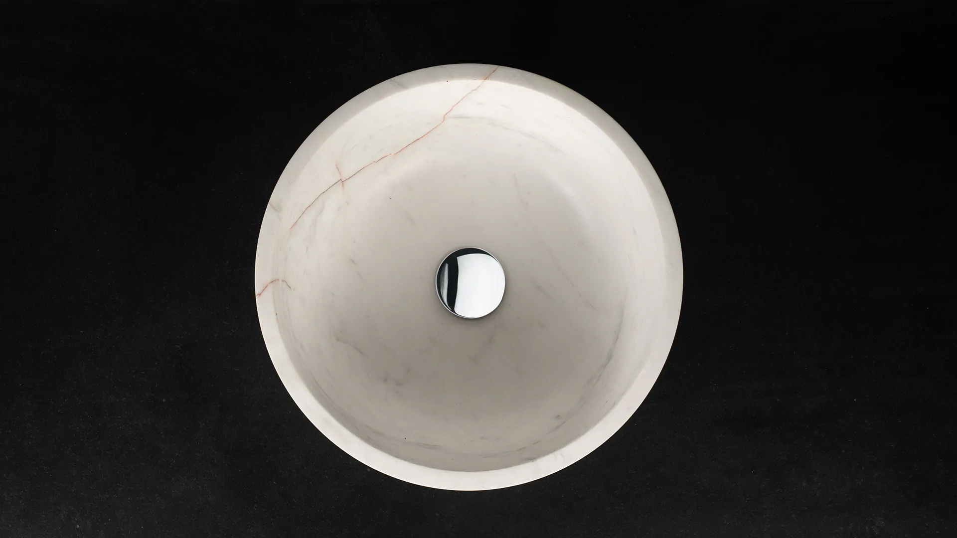 Round marble washbasin “Fiano Bianco Alba”