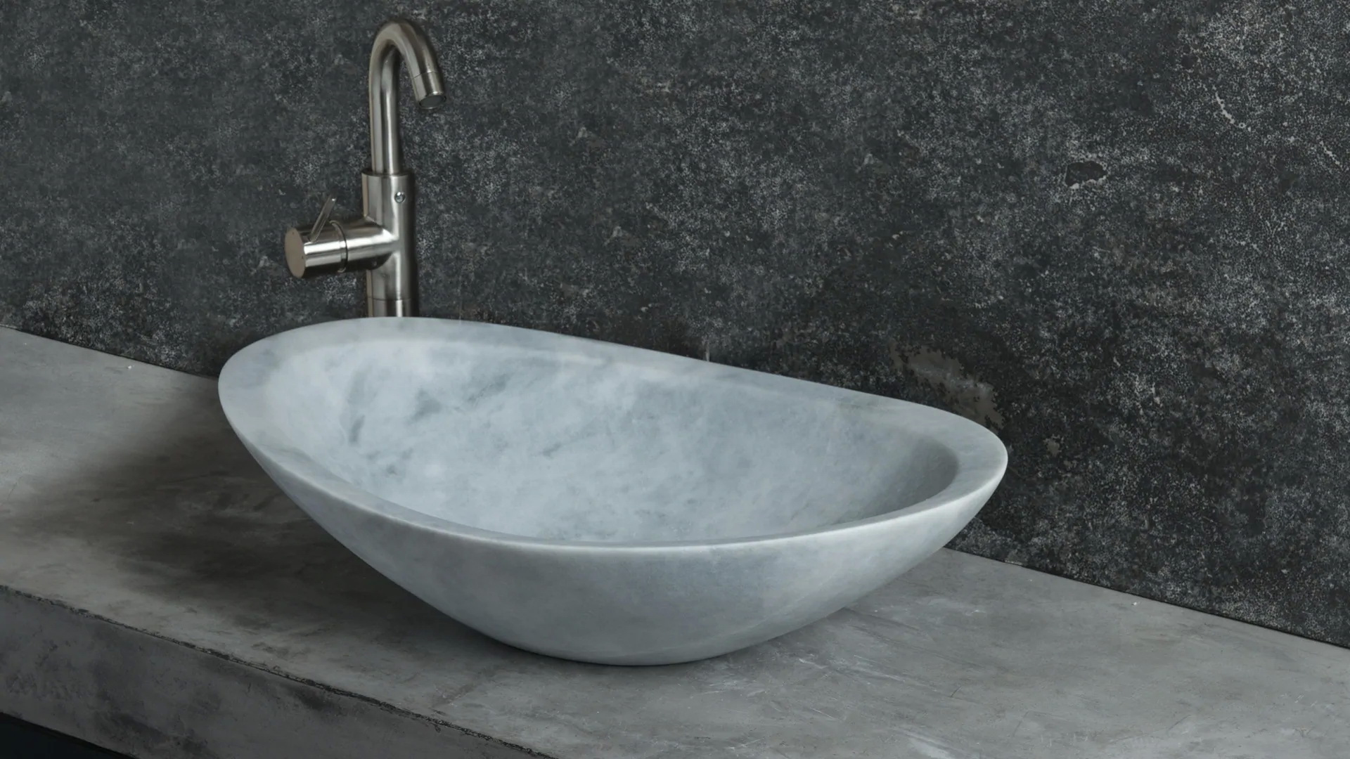 Oval marble washbasin “Ovetto New Grey”
