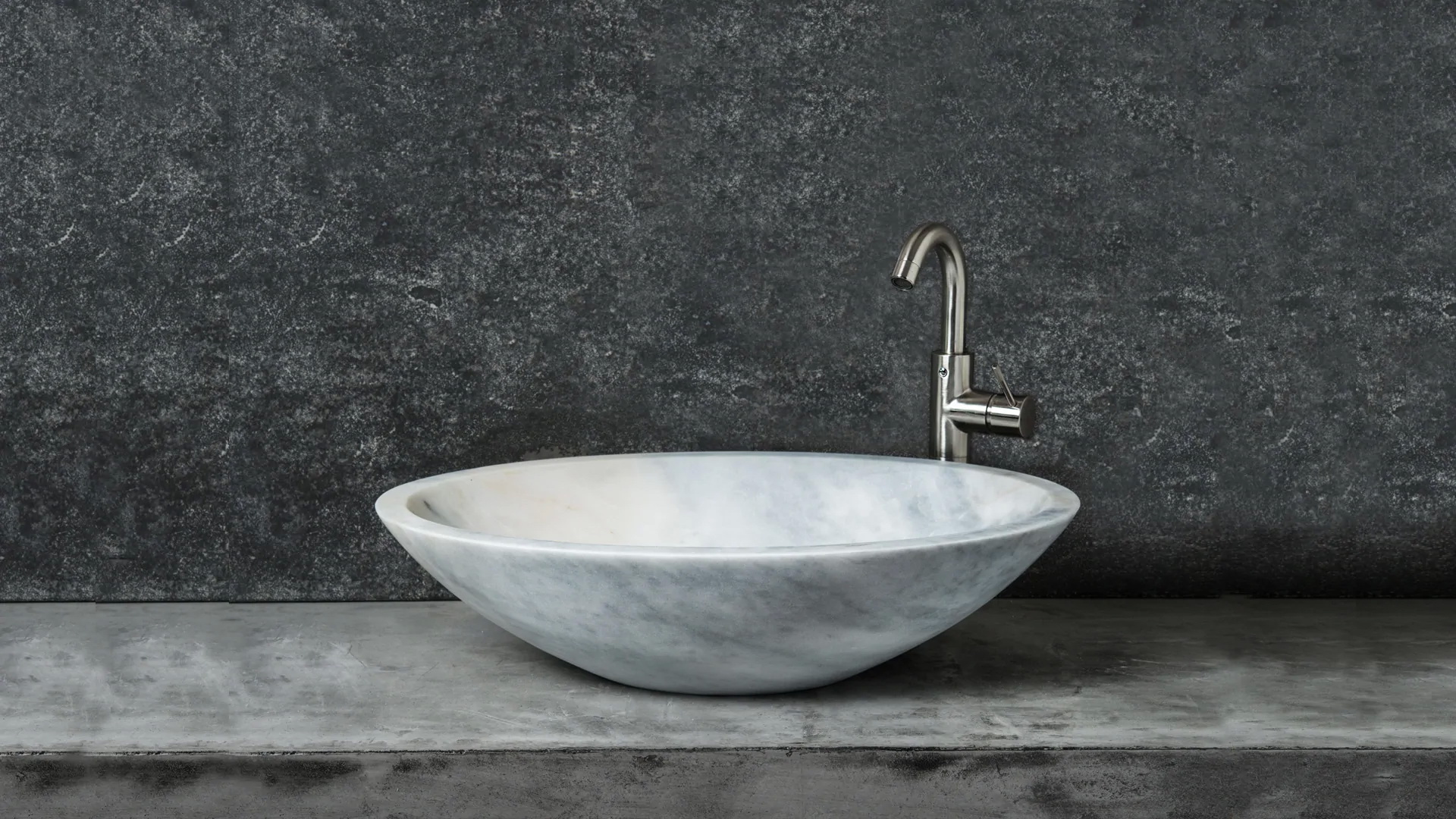 Oval marble washbasin “Ovetto Grey”