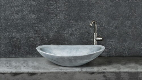 Oval marble washbasin “Ovetto New Grey”